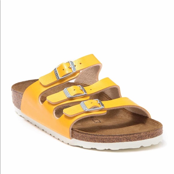 Birkenstock Shoes - NWT Birkenstock Triple Strap in Yellow Size 41